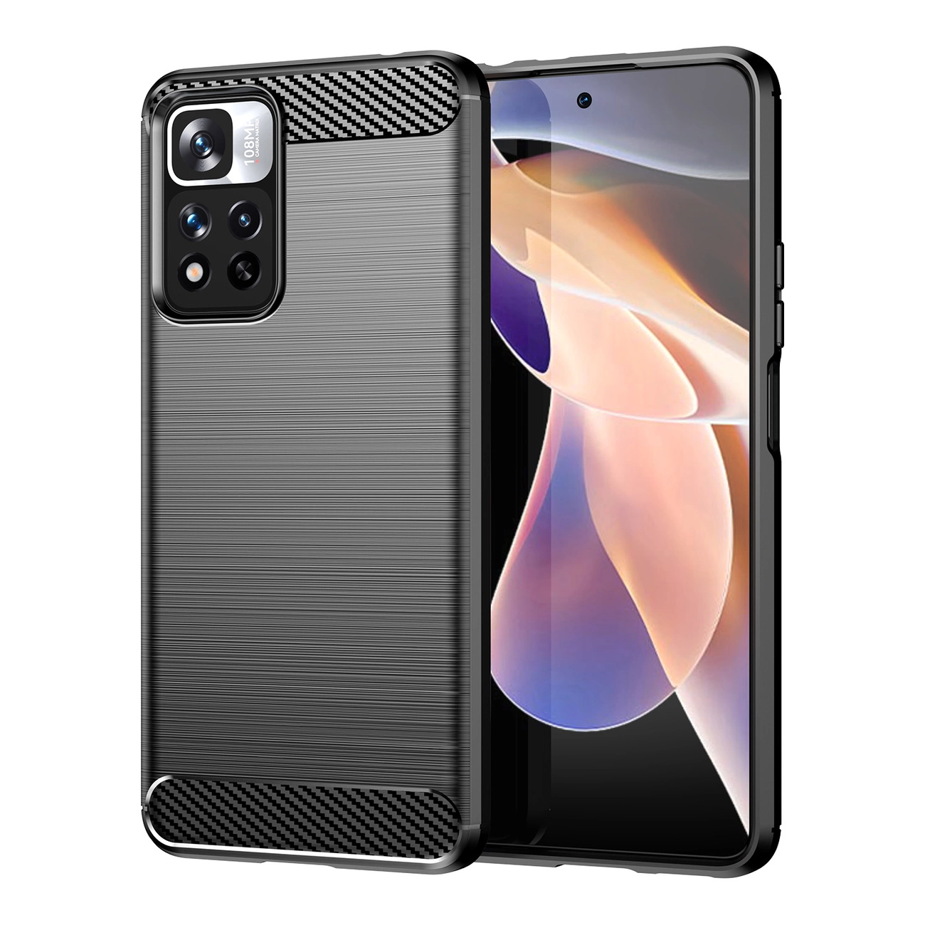 Carbon Case lanksti dėklas Xiaomi Redmi Note 11 Pro+ 5G (China) / 11 Pro 5G (China) / Mi11i HyperCharge / Poco X4 NFC juodas