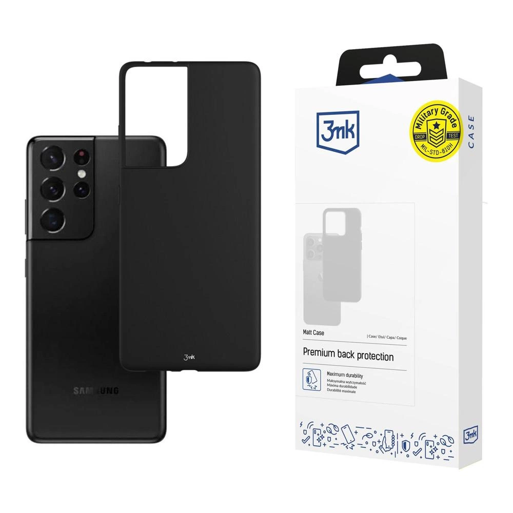 Samsung Galaxy S21 Ultra 5G - 3mk Matt Case juodas