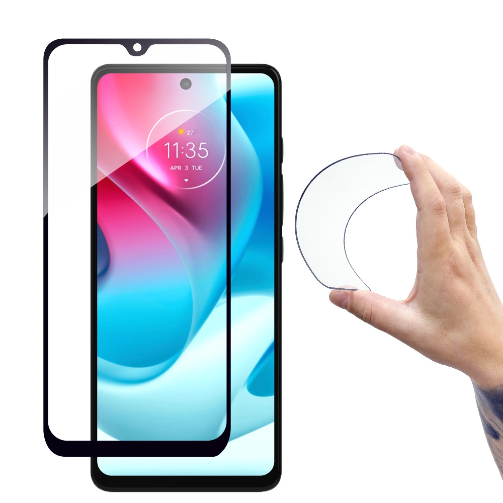 Full Cover Flexi Nano stiklo plėvelė Grūdintas stiklas su Moto G60s rėmeliu