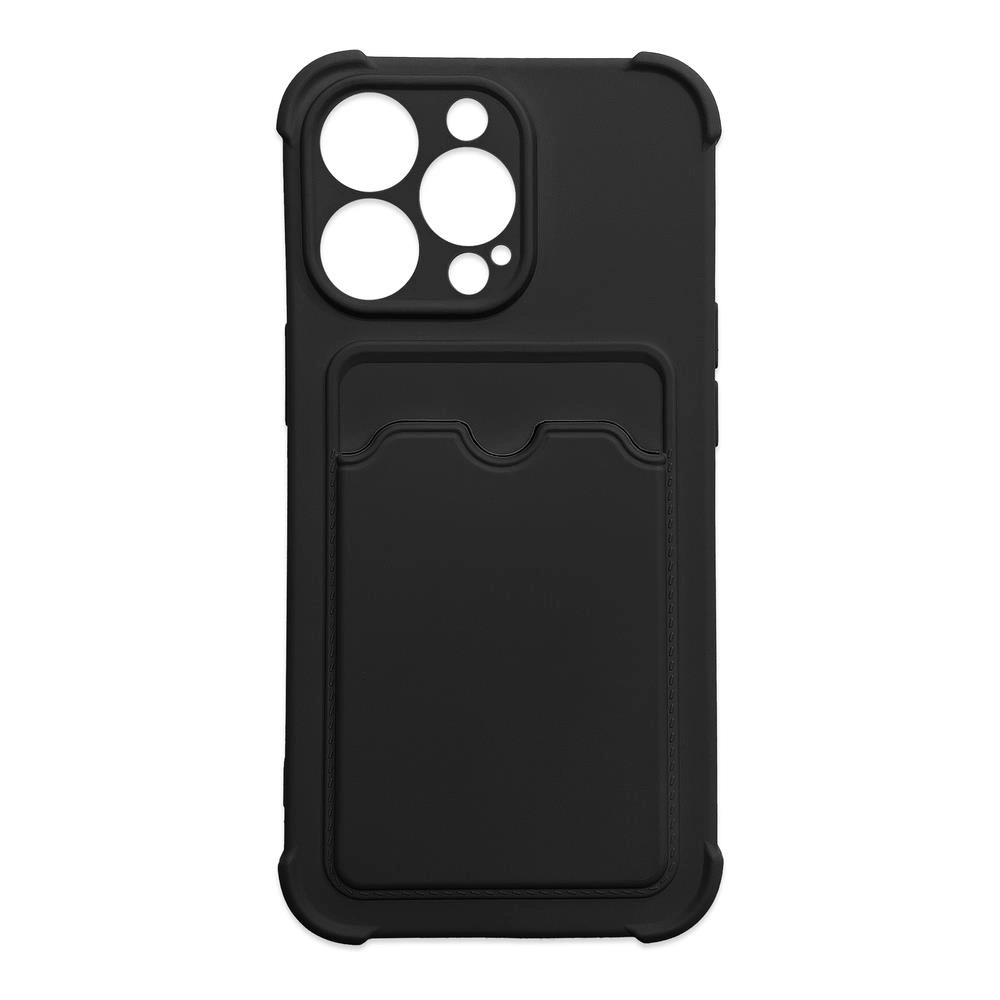 Card Armor dėklas su kortelių kišene Xiaomi Redmi Note 10 / Note 10S, silikoninė oro pagalvės apsauga, juoda