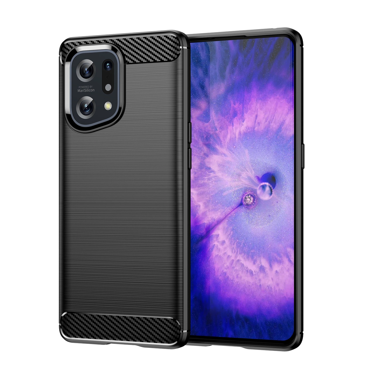 Carbon Case lankstus Xiaomi Find X5 juodas