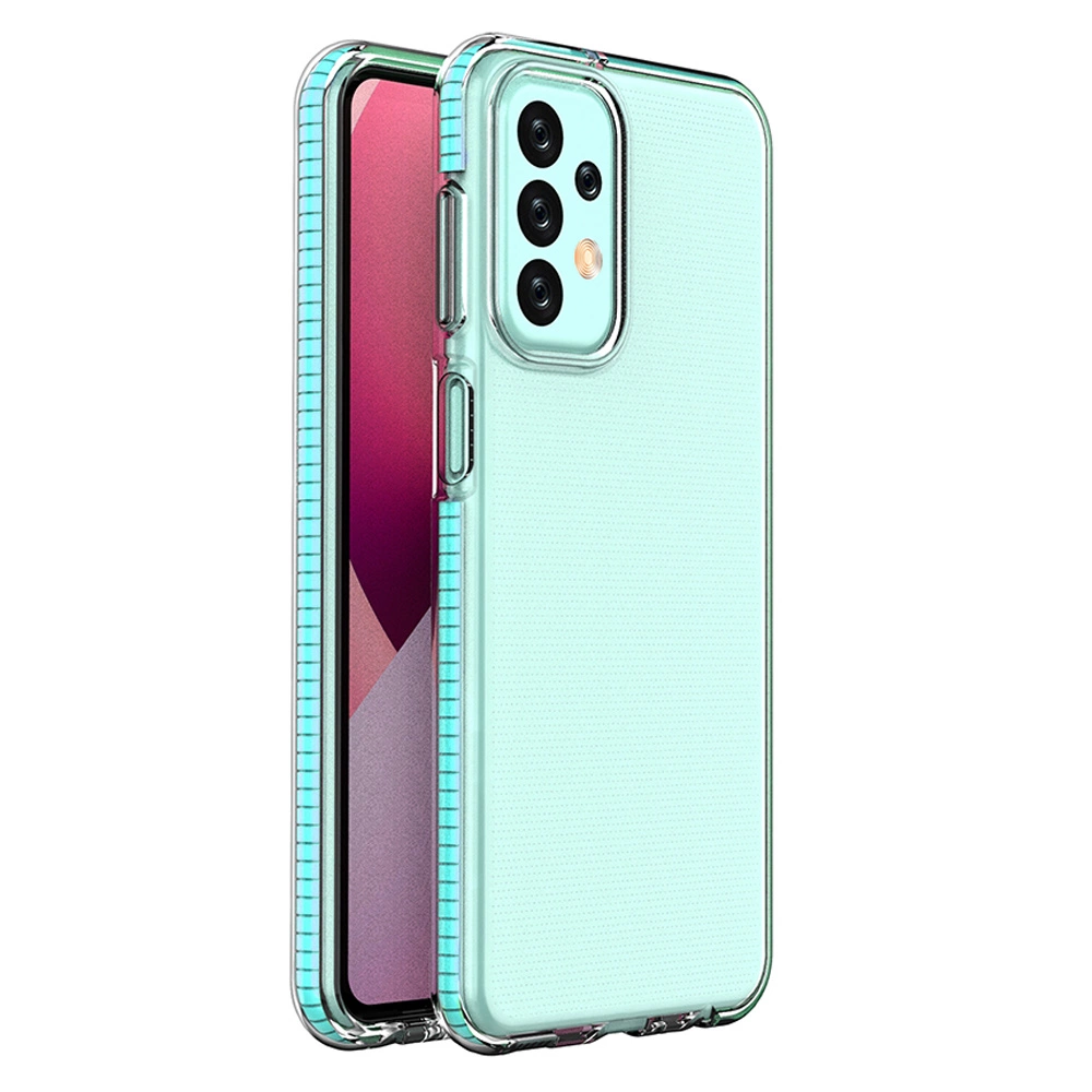 Spring Case Samsung Galaxy A23 silikoninis su rėmeliu šviesiai mėlynas
