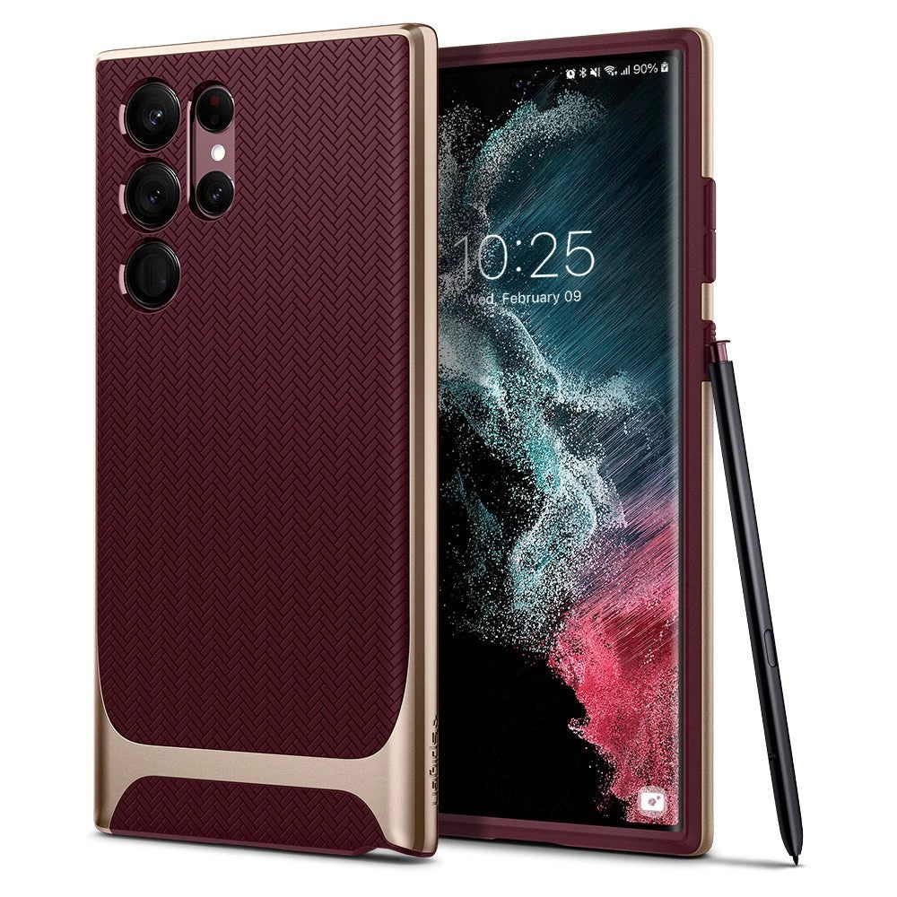 Spigen Neo Hybrid dėklas Samsung Galaxy S22 Ultra - bordo