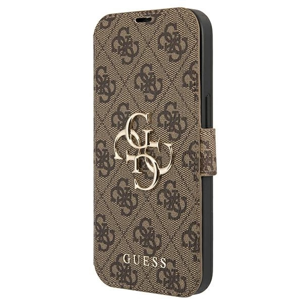 Guess GUBKP13X4GMGBR iPhone 13 Pro Max 6,7" rudas / brown book 4G Big Metal Logo