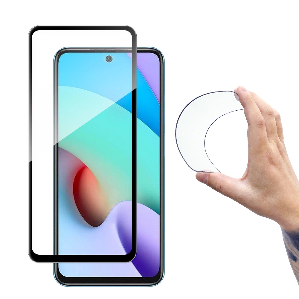 Wozinsky Full Cover Flexi Nano stiklo plėvelė Grūdintas stiklas su rėmeliu Xiaomi Redmi 10 – juodas