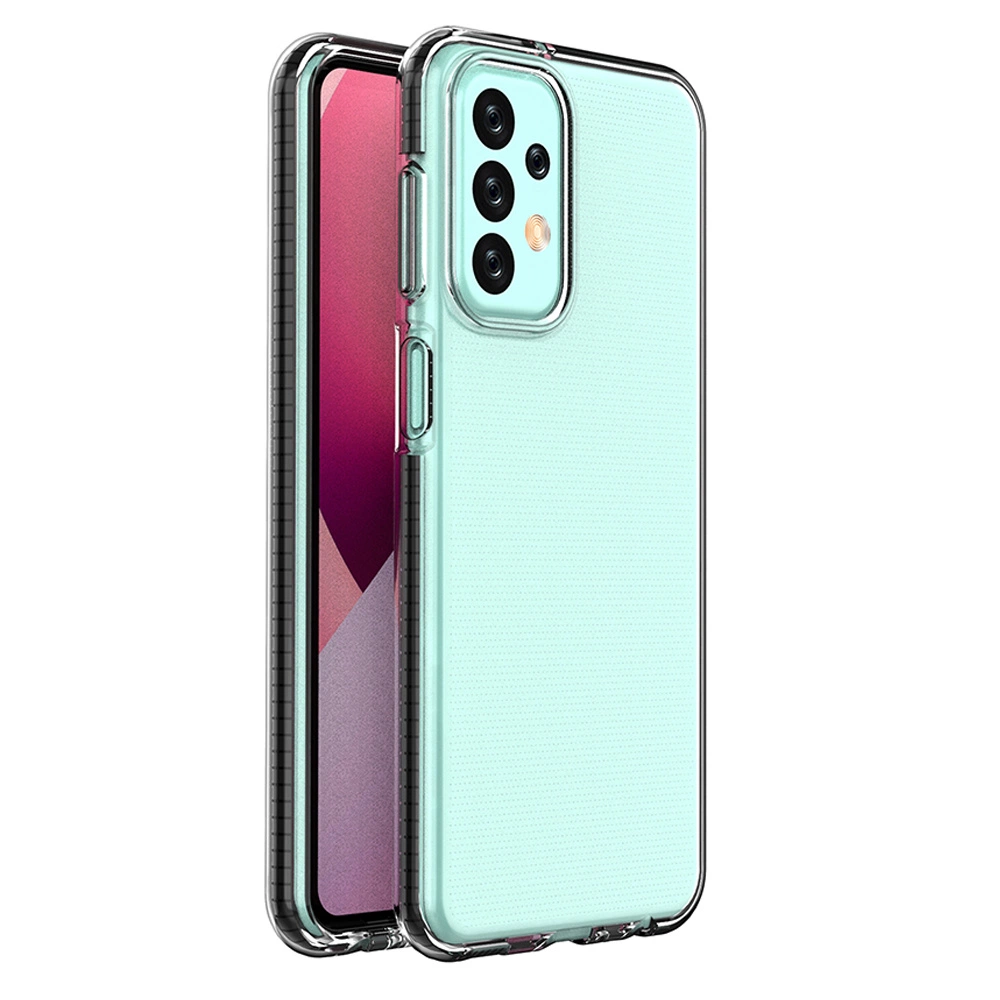 Spring Case dėklas Samsung Galaxy A23 silikoninis su rėmeliu juodas