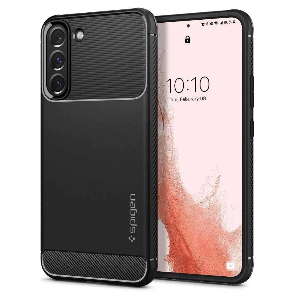 Spigen Rugged Armor dėklas Samsung Galaxy S22 - matinė juoda