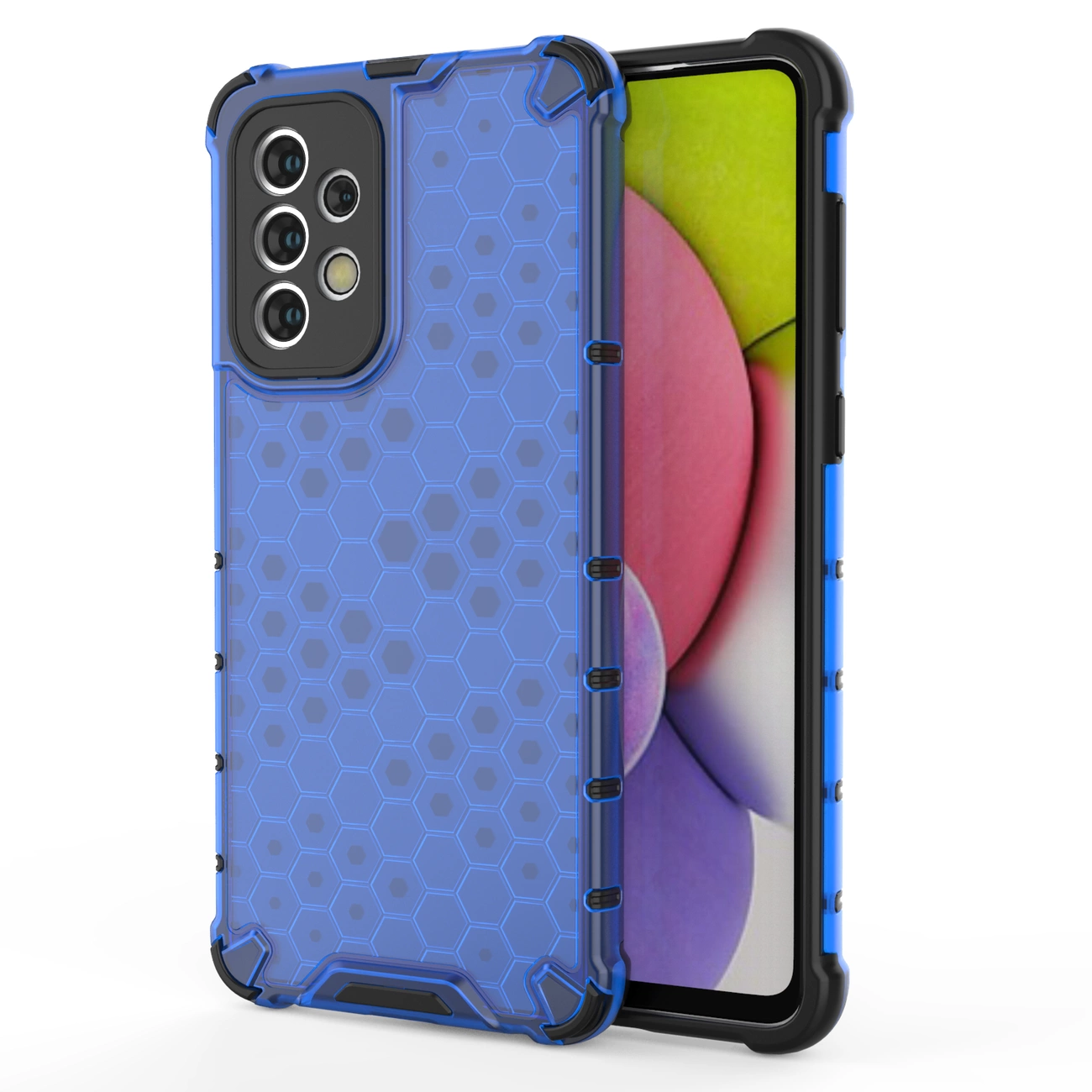 Honeycomb dėklas tvirtas su geliniu rėmeliu Samsung Galaxy A33 5G mėlynas