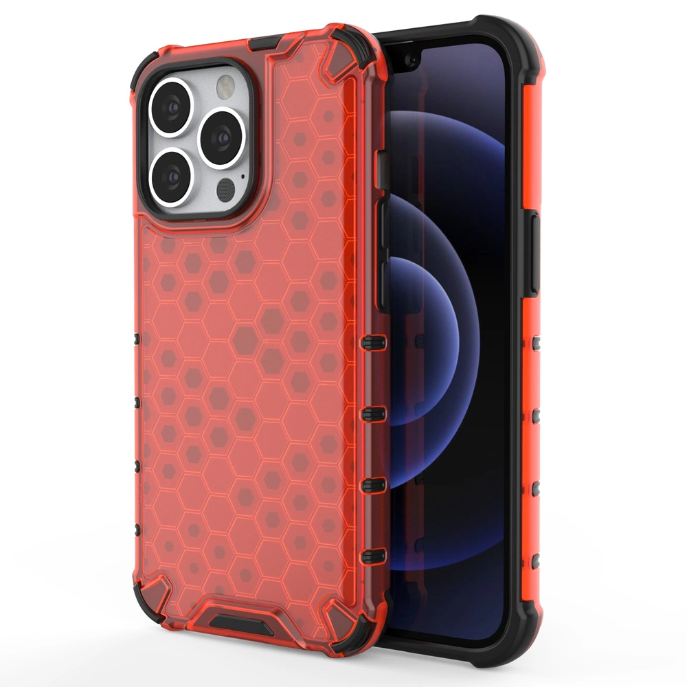 Honeycomb dėklas su TPU apsauga iPhone 13 Pro raudonas