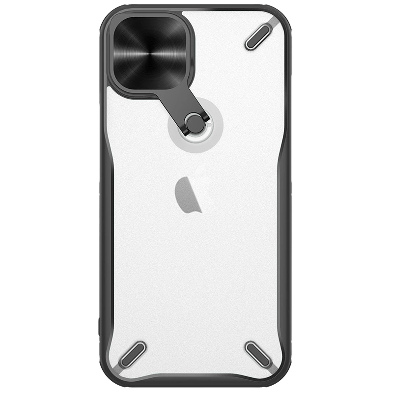 Nillkin Cyclops dėklas tvirtas su kameros dangteliu ir sulankstomu stovu iPhone 13 juodas