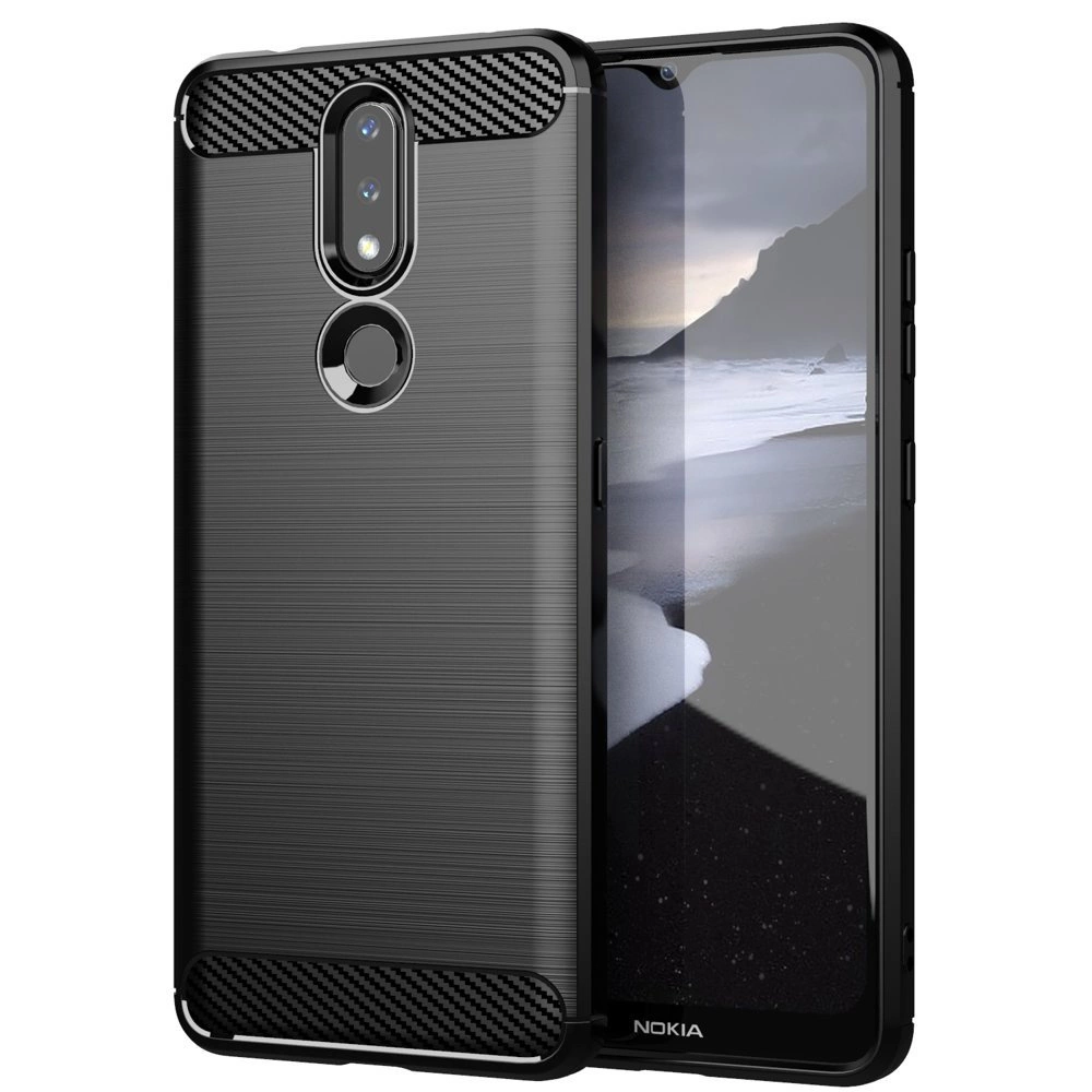 Carbon Case Lankstus TPU dėklas Nokia 2.4, juodas