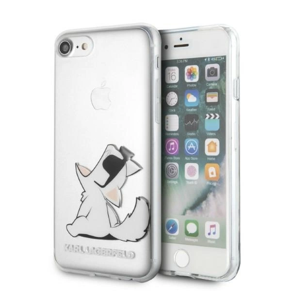 Karl Lagerfeld KLHCI8CFNRC iPhone 7/8 SE 2020 / SE 2022 kietas dėklas skaidrus Choupette Fun