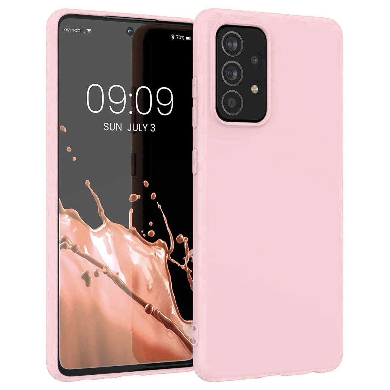 Silikoninis dėklas minkštas, lankstus Samsung Galaxy A22 4G rožinis