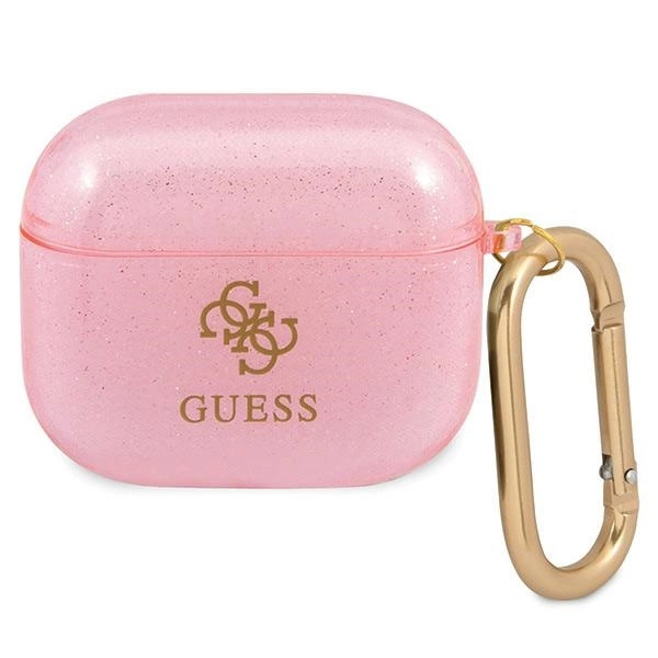 Guess GUA3UCG4GP AirPods 3 dėklas rožinis/rožinis Glitter Collection