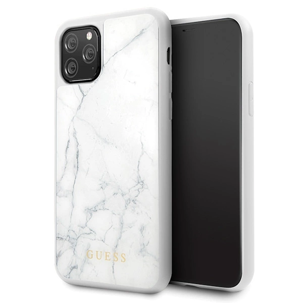 Guess GUHCN58HYMAWH iPhone 11 Pro baltas dėklas Marble