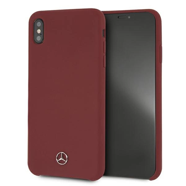 Mercedes MEHCI65SILRE iPhone Xs Max raudonas kietas dėklas Silicone Line