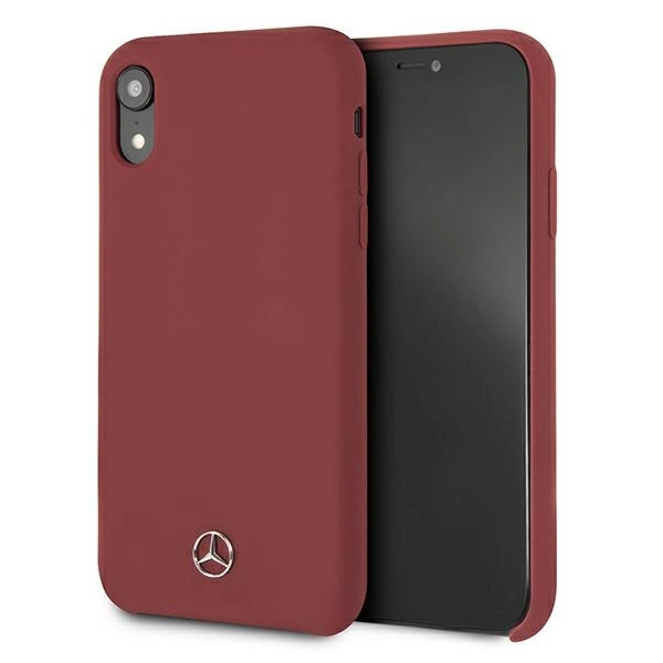 Mercedes MEHCI61SILRE iPhone Xr raudonas kietas dėklas Silicone Line