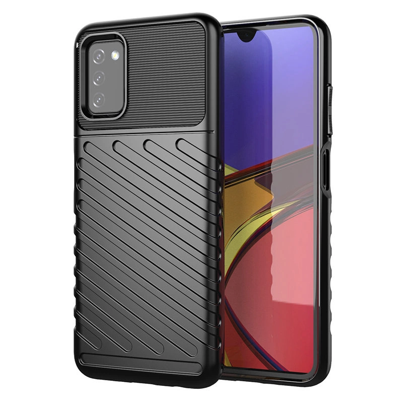 Thunder Case lankstus, tvirtas, apsauginis dėklas TPU Samsung Galaxy A03s - Juodas