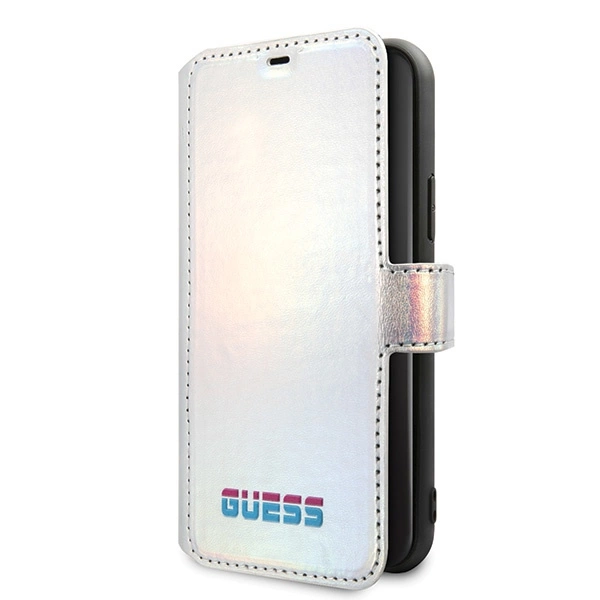 Guess GUFLBKN58BLD iPhone 11 Pro sidabrinis knygutės tipo dėklas Iridescent
