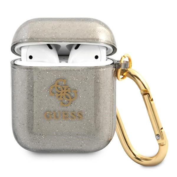 Guess GUA2UCG4GK AirPods dėklas juodas/juodas Glitter Collection
