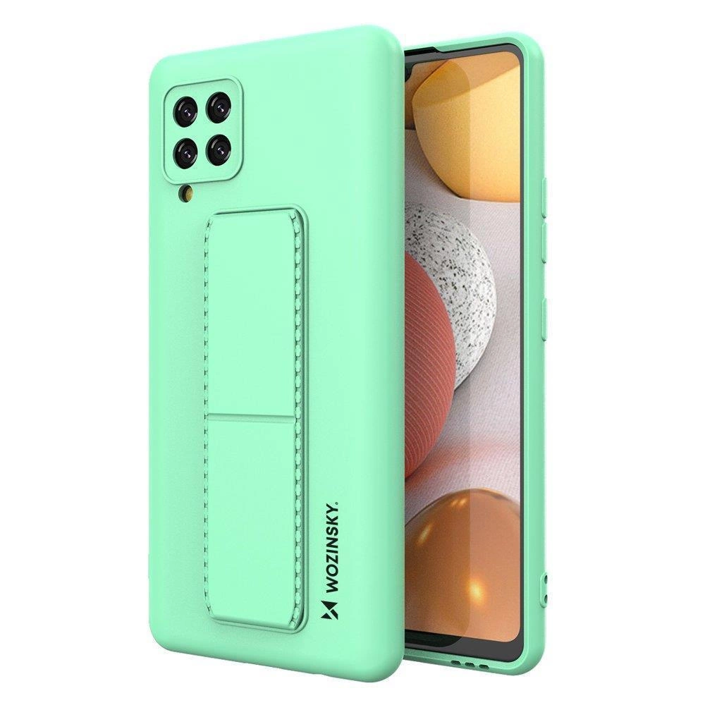 Wozinsky Kickstand Case silikoninis dėklas su stovu Samsung Galaxy A42 5G mėtų spalvos