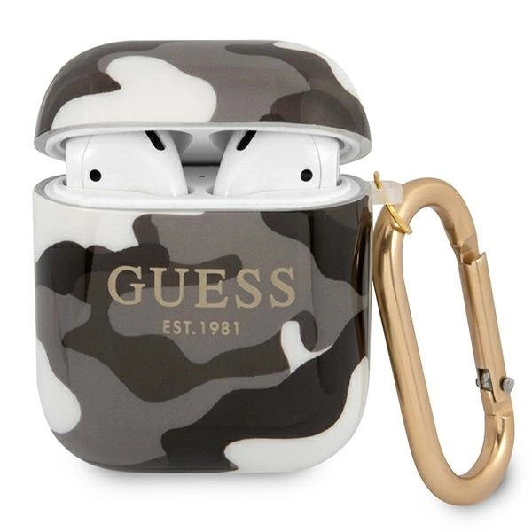 Guess GUA2UCAMG AirPods dėklas juodas/juodas Camo Collection
