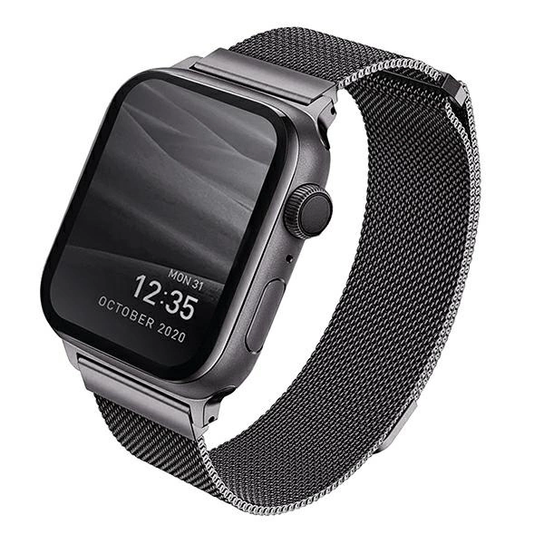 Uniq Dante nerūdijančio plieno dirželis Apple Watch 1/2/3/4/5/6/7/8/SE/SE2 38/40/41mm - grafito spalvos