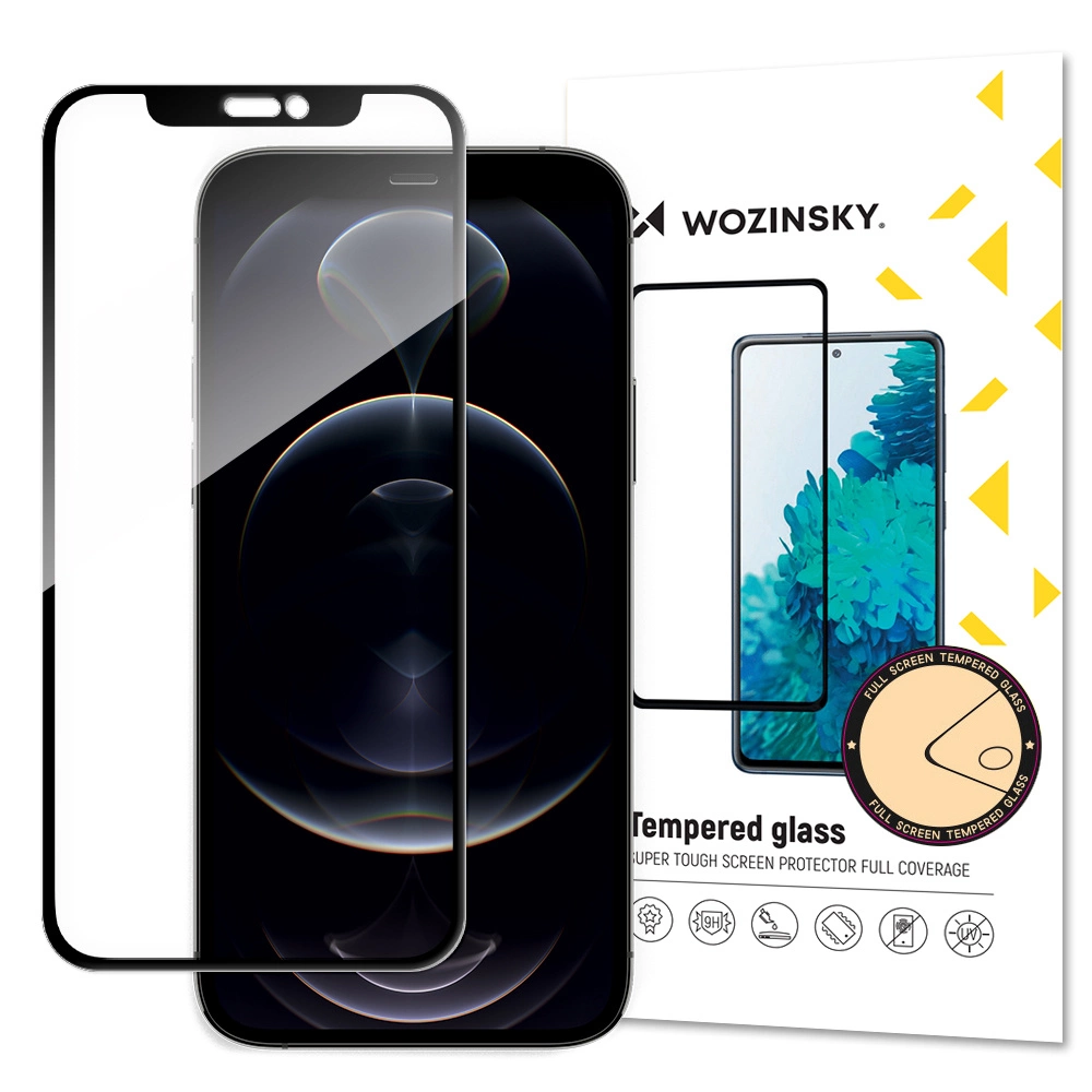 Wozinsky itin tvirtas Full Glue viso ekrano grūdintas stiklas su Case Friendly rėmeliu iPhone 14 Max / 13 Pro Max juodas
