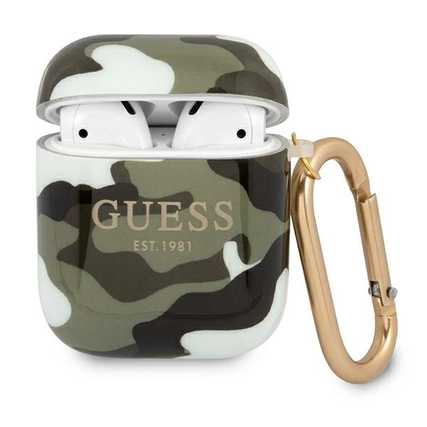 Guess GUA2UCAMA AirPods dėklas žalias/khaki Camo Collection