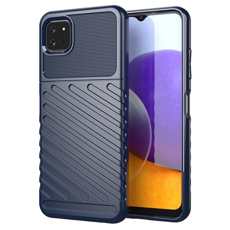 Thunder Case lankstus tvirtas TPU dėklas Samsung Galaxy A22 5G mėlynas