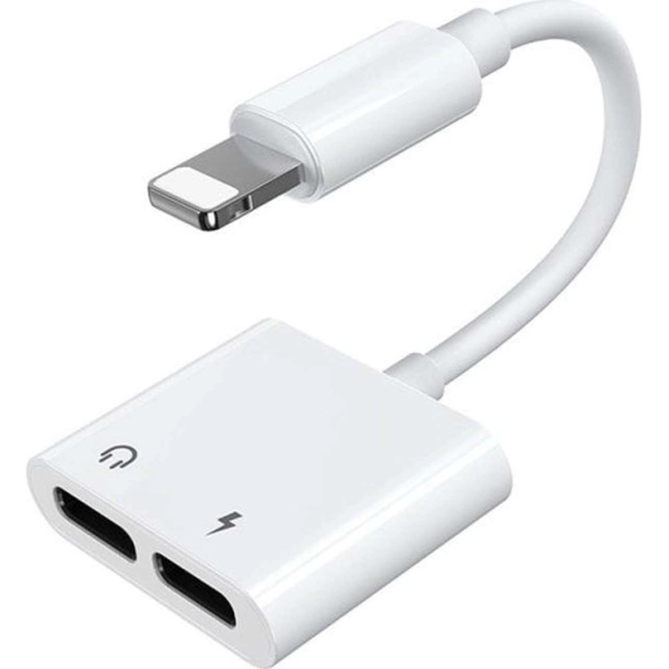 Joyroom S-Y104 ausinių Lightning / 2x Lightning adapteris - baltas