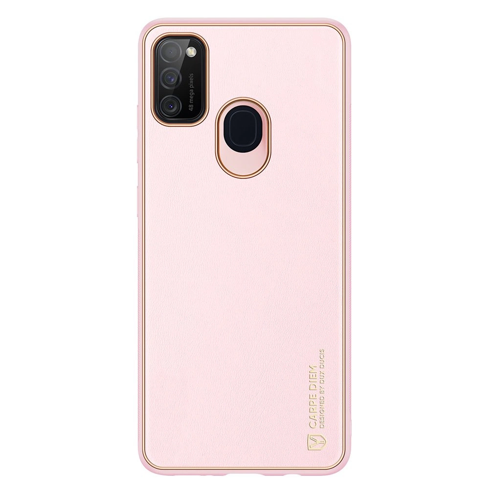Dux Ducis Yolo elegantiškas dėklas iš minkšto TPU ir PU odos Samsung Galaxy M30s, rožinis