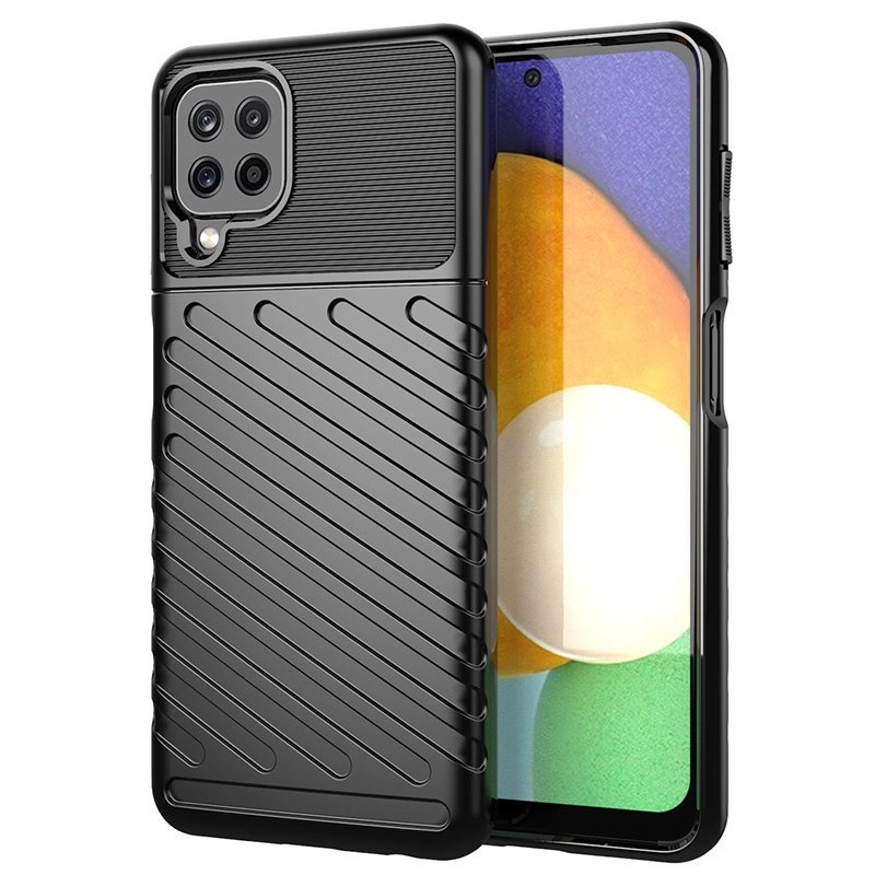Thunder Case lankstus tvirtas TPU dėklas Samsung Galaxy A22 4G juodas