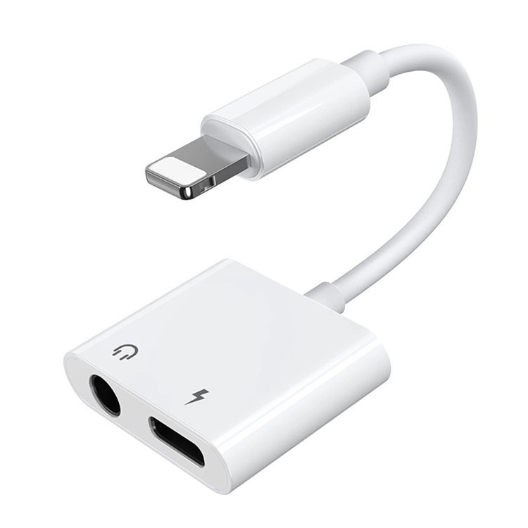 Joyroom S-Y104 ausinių adapteris Lightning - Lightning / mini jungtis 3,5 mm - baltas