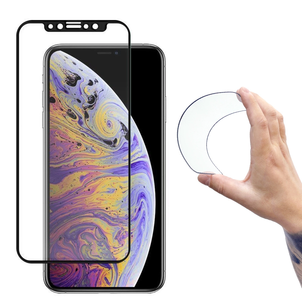 Wozinsky Full Cover Flexi Nano Glass hibridinis ekrano apsaugos stiklas su rėmeliu iPhone 13 mini permatomas