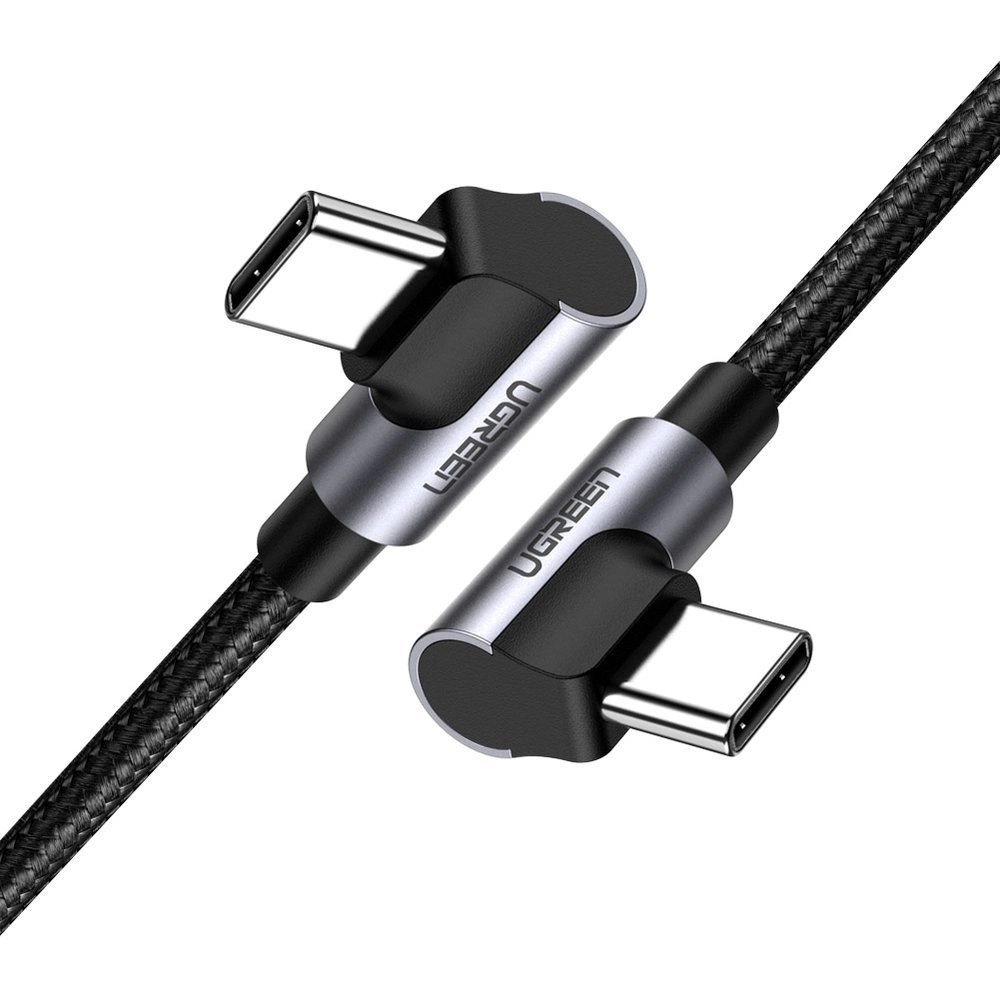 Ugreen US323 kampinis USB-C – USB-C PD QC SCP 3A 480Mb/s laidas 1 m – pilkas