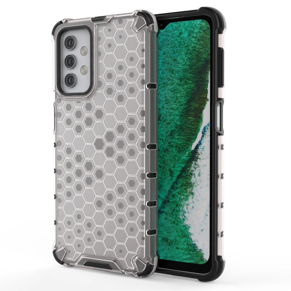 Honeycomb Case tvirtas dėklas su TPU buferiu Samsung Galaxy A32 5G – skaidrus