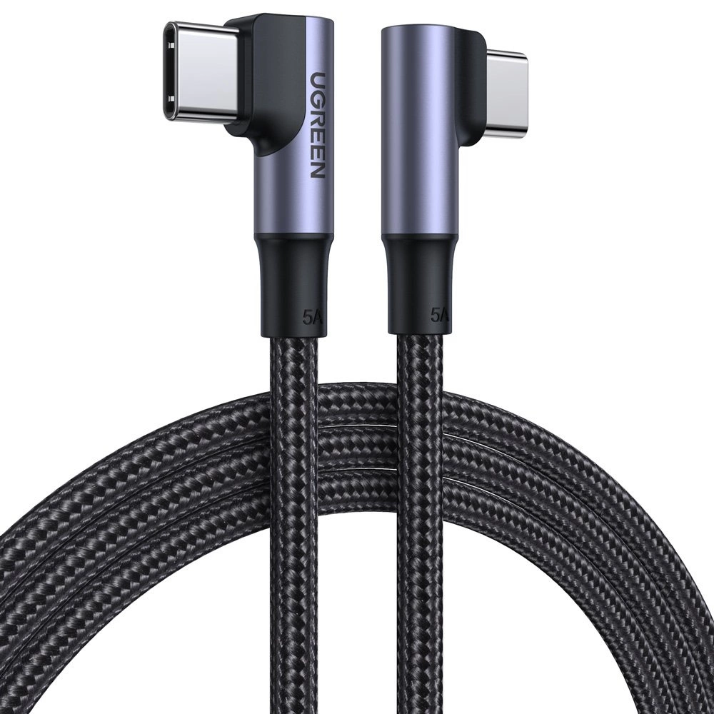 Ugreen US335 70698 kampinis USB-C – USB-C PD QC FCP 100W 5A 480Mb/s 2 m laidas – juodas