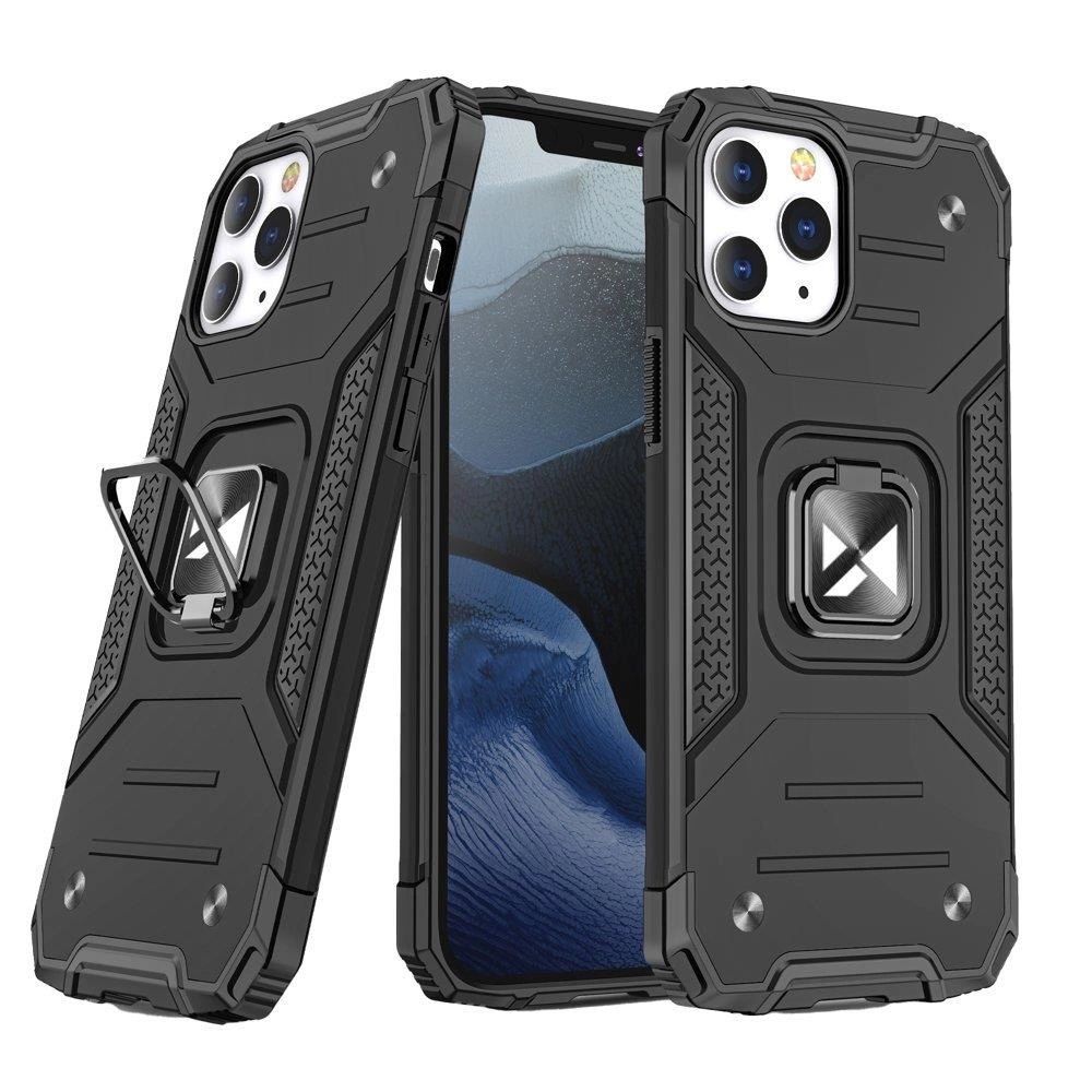 Wozinsky Ring Armor dėklas su stovu iPhone 13 Pro Max juodas