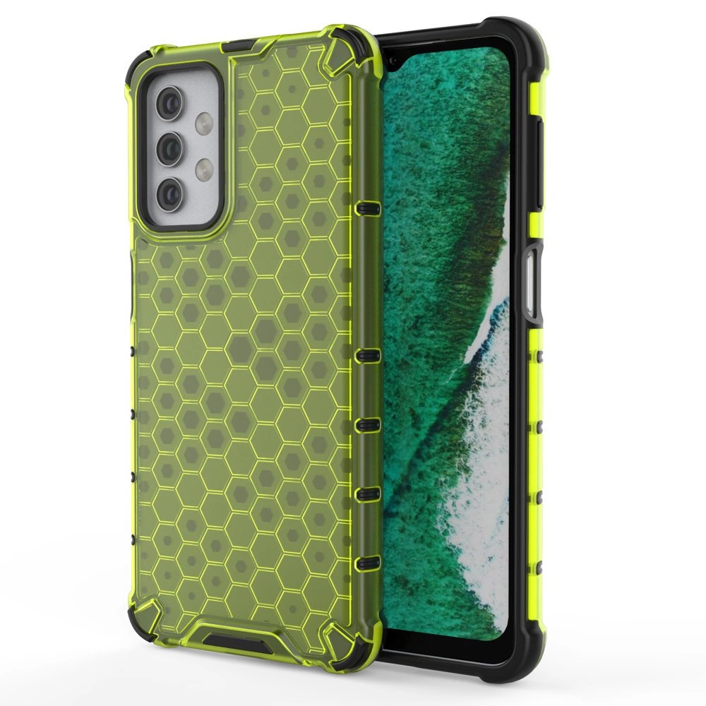 Honeycomb Case tvirtas dėklas su TPU buferiu Samsung Galaxy A32 5G – žalias