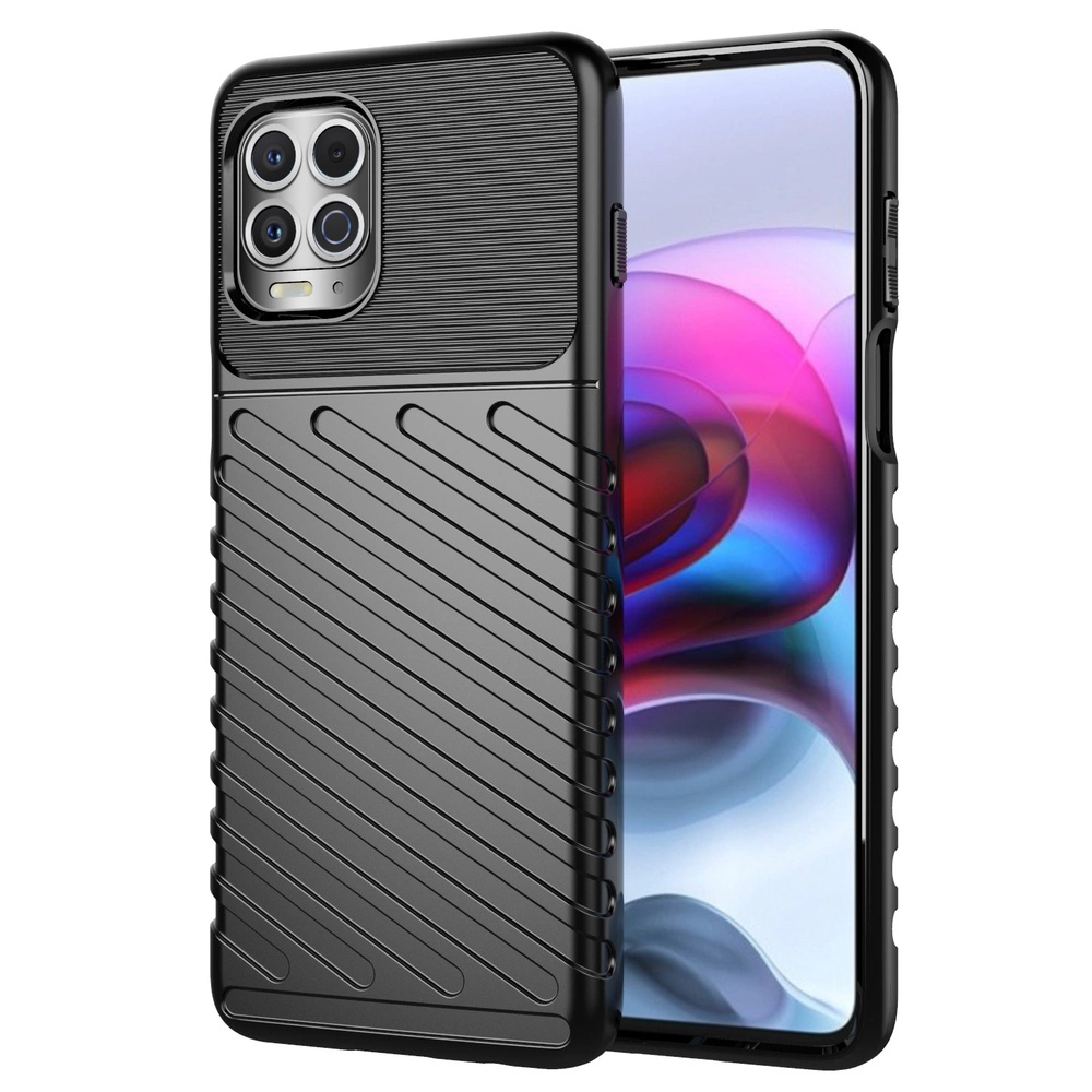 Thunder Case lankstus tvirtas TPU dėklas Motorola Moto G100 / Edge S juodas