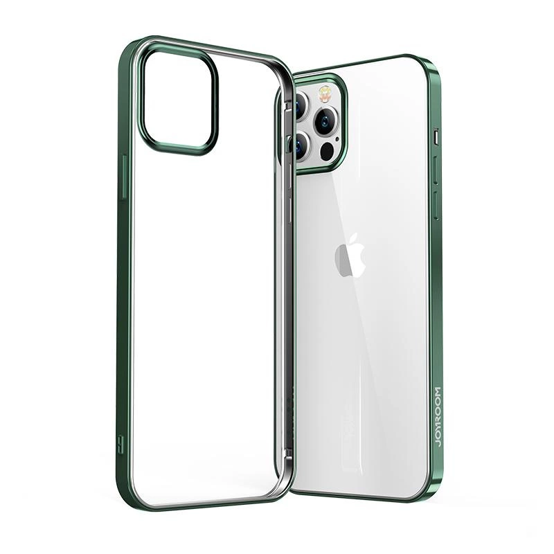 Joyroom New Beautiful Series itin plonas dėklas su elektroplatiniu rėmeliu iPhone 12 Pro Max žalias (JR-BP796)