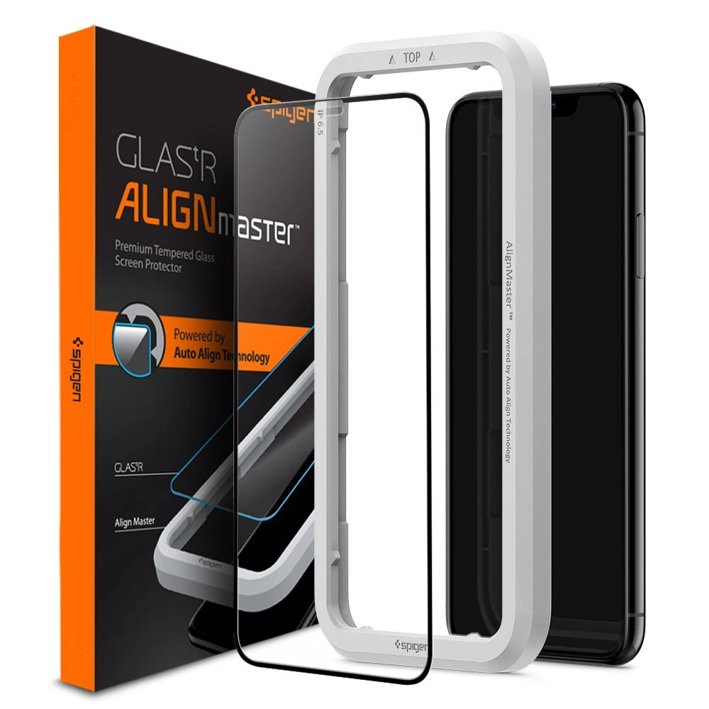 Spigen ALM Glass FC grūdintas stiklas iPhone 11 / XR – juodas