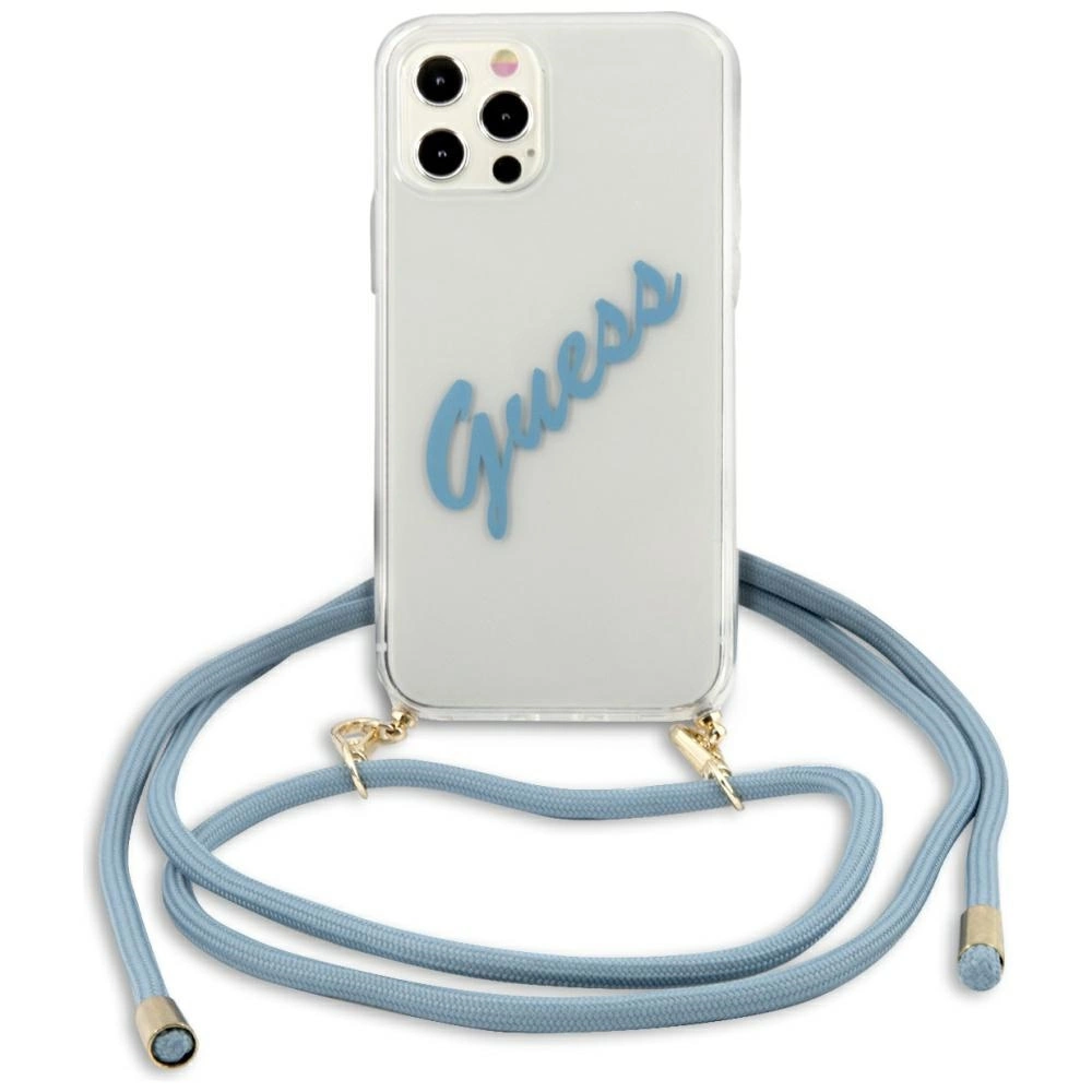 Guess GUHCP12LCRTVSBL iPhone 12 Pro Max 6.7" mėlynas/mėlynas hardcase Script Vintage