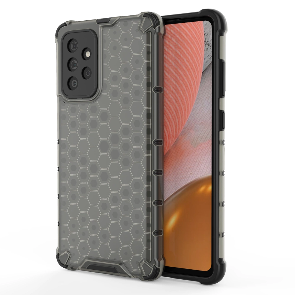 Honeycomb Case tvirtas dėklas su TPU buferiu Samsung Galaxy A72 4G – juodas