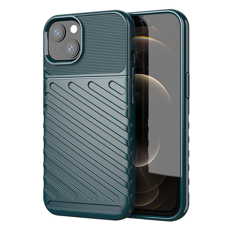 Thunder Case lankstus tvirtas dėklas TPU iPhone 13 mini žalias