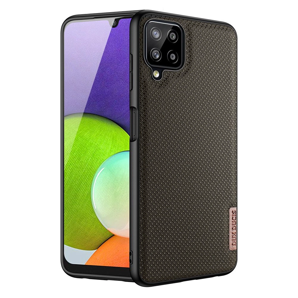 Dux Ducis Fino dėklas padengtas nailono medžiaga Samsung Galaxy A22 4G žalias