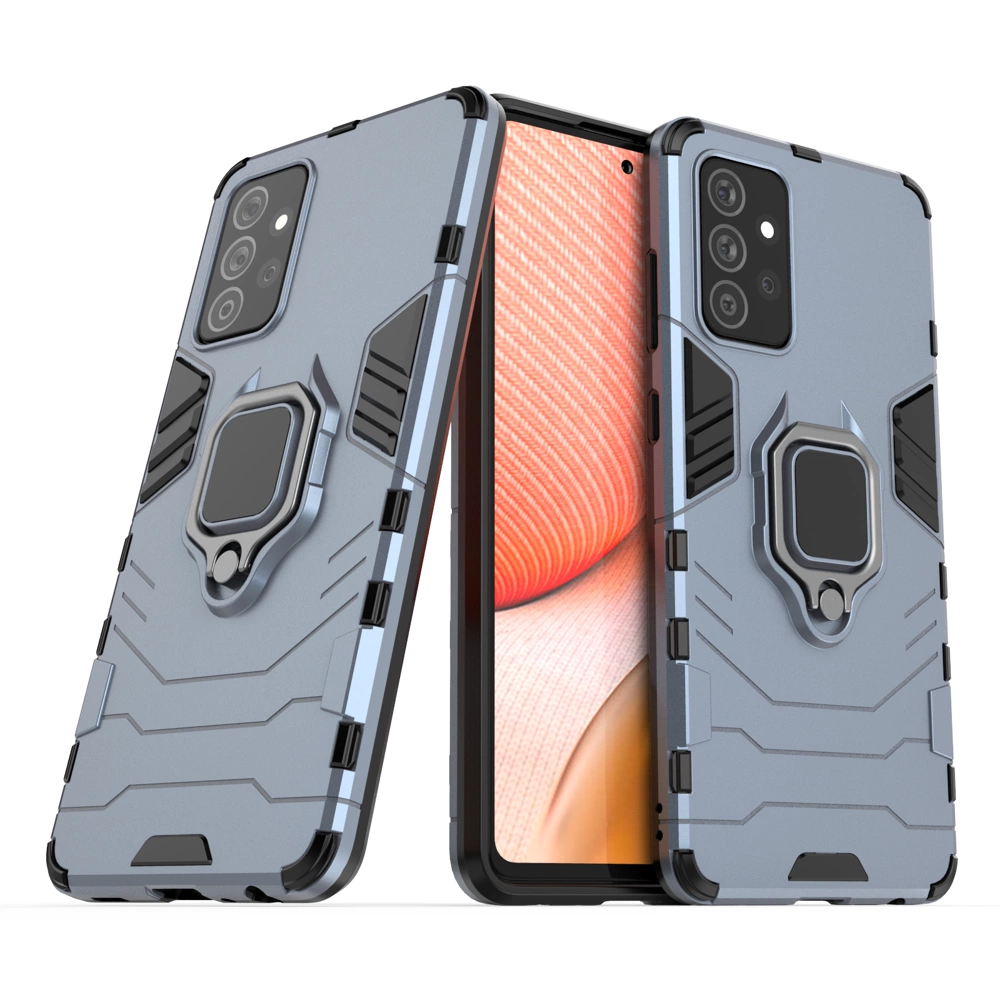 Ring Armor Case tvirtas dėklas su stovėjimo funkcija Samsung Galaxy A72 4G – mėlynas