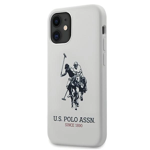 US Polo USHCP12SSLHRWH iPhone 12 mini 5,4" baltas kietas dėklas Silicone Collection