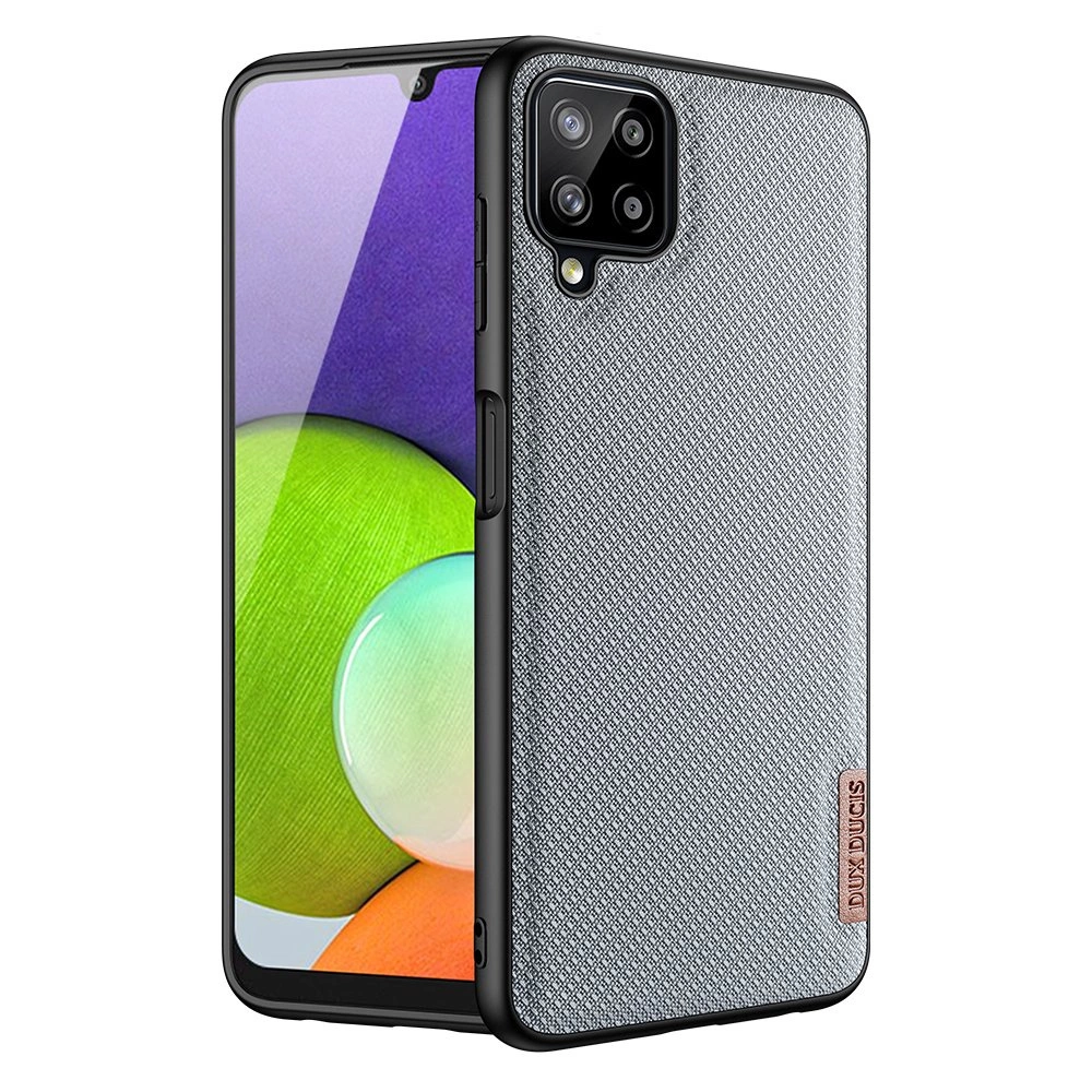 Dux Ducis Fino dėklas padengtas nailono medžiaga Samsung Galaxy A22 4G pilkas